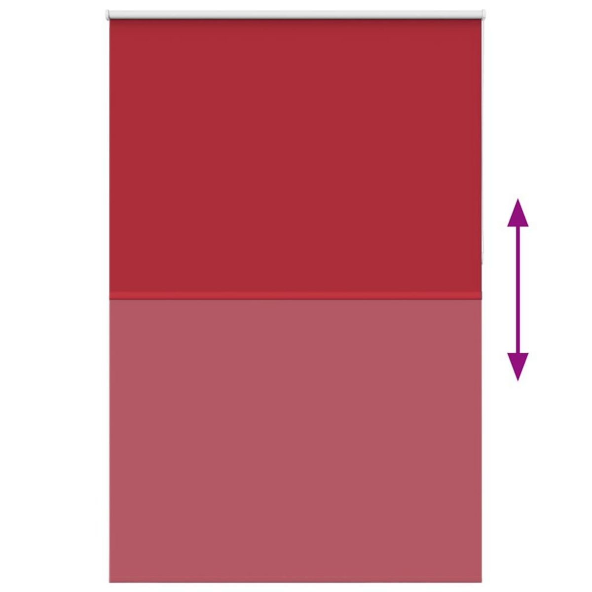 VIDAXL Store enrouleur occultant rouge largeur du tissu 161,6 cm