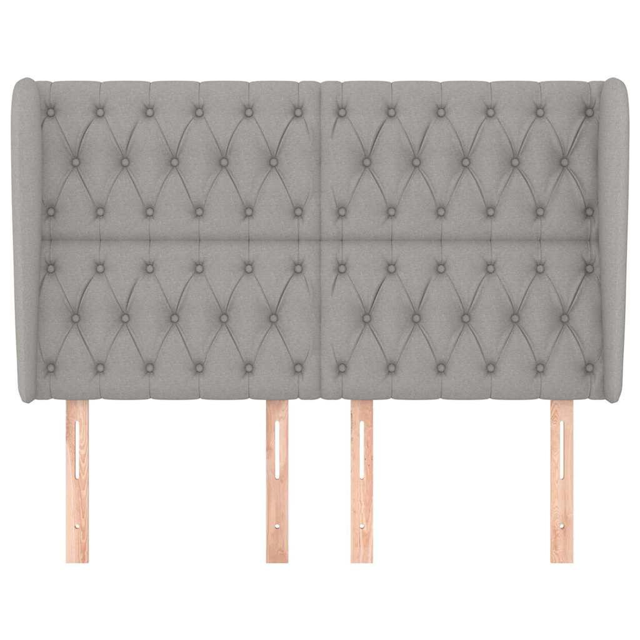 Voir la diapositive 4 : VIDAXL Tete de lit avec oreilles Gris clair 147x23x118/128 cm Tissu