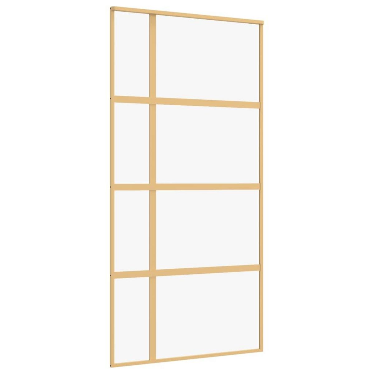 VIDAXL Porte coulissante dore 102,5x205cm verre ESG clair et aluminium