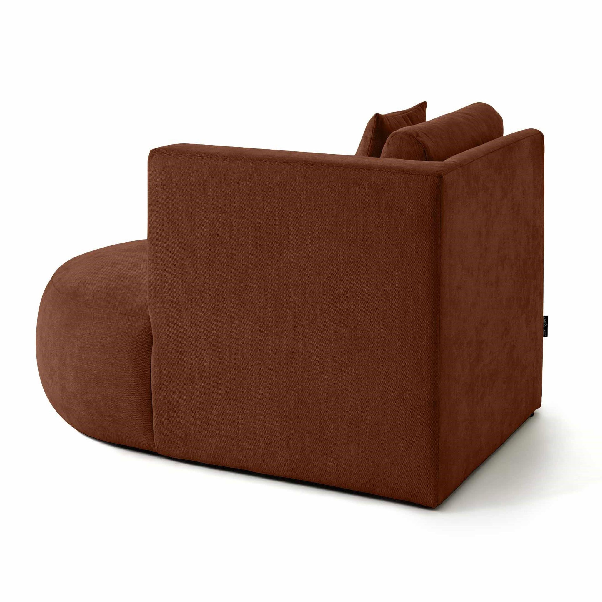 Voir la diapositive 4 : LISA DESIGN Santorini - module d'assise méridienne droit - en tissu texturé