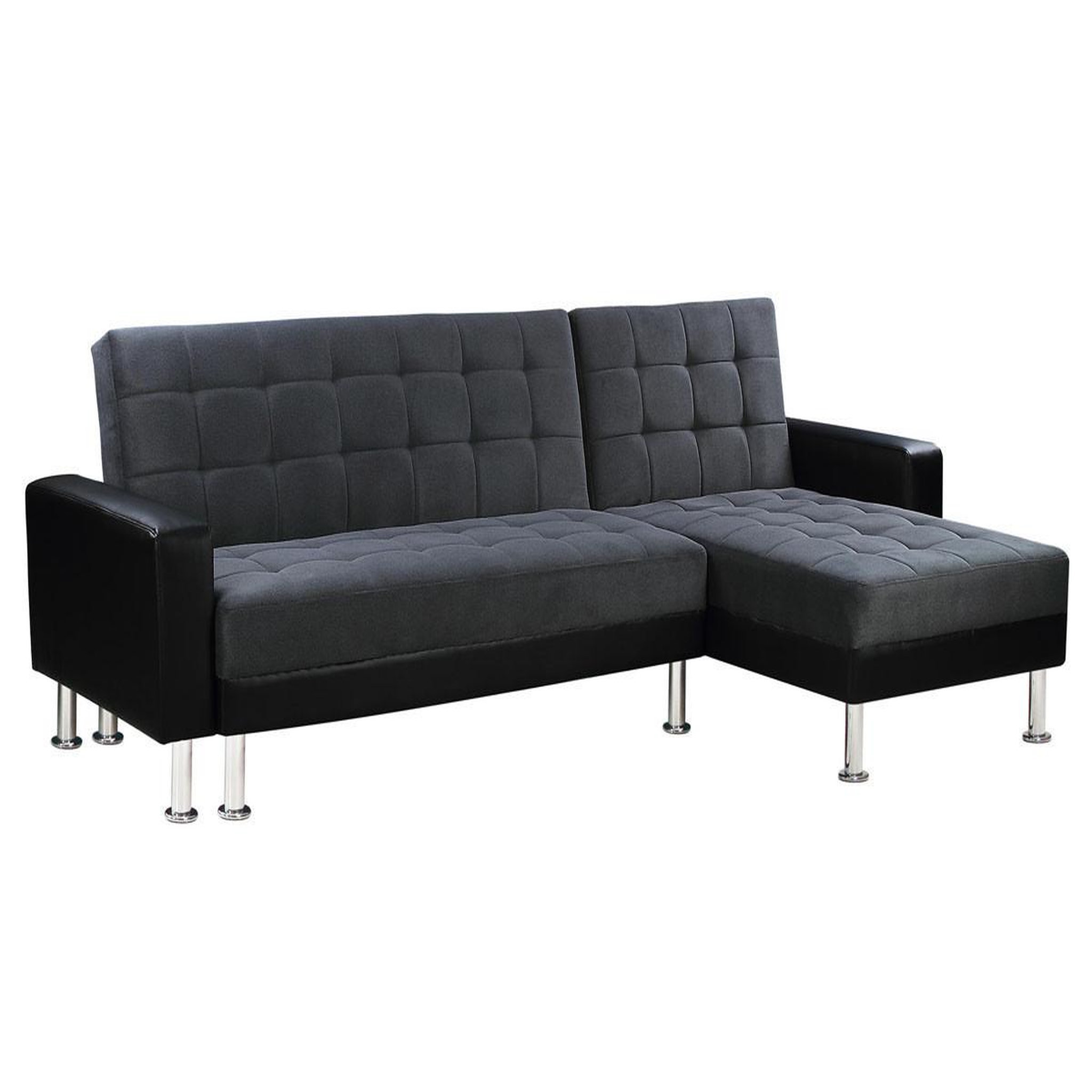 Habitat et Jardin Canapé d'angle convertible et réversible  theo  - 4 places - noir / gris