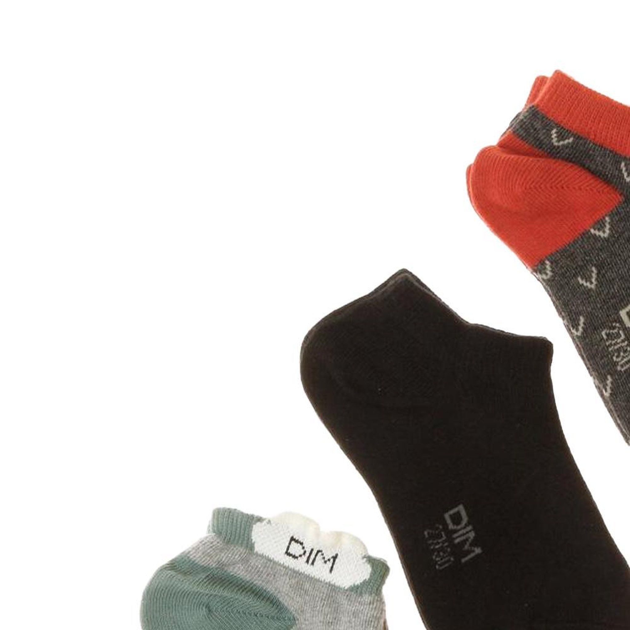 Voir la diapositive 2 : DIM 3x Paires de Chaussettes Grises/Rouge/Bleu à Motifs Fille Dim Fantaisie