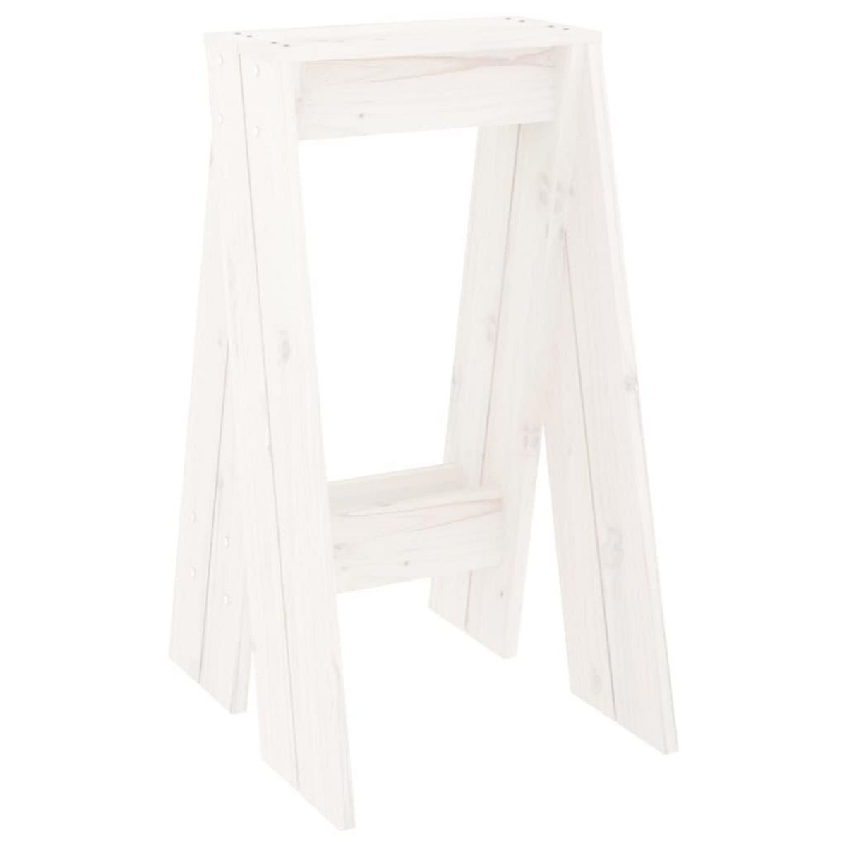 VIDAXL Tabourets lot de 2 blanc 40x40x75 cm bois massif de pin