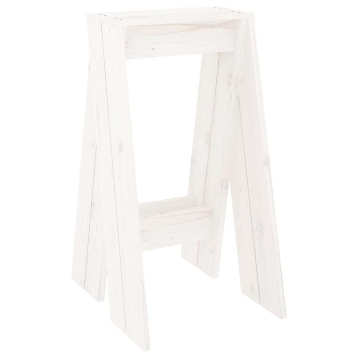 VIDAXL Tabourets lot de 2 blanc 40x40x75 cm bois massif de pin
