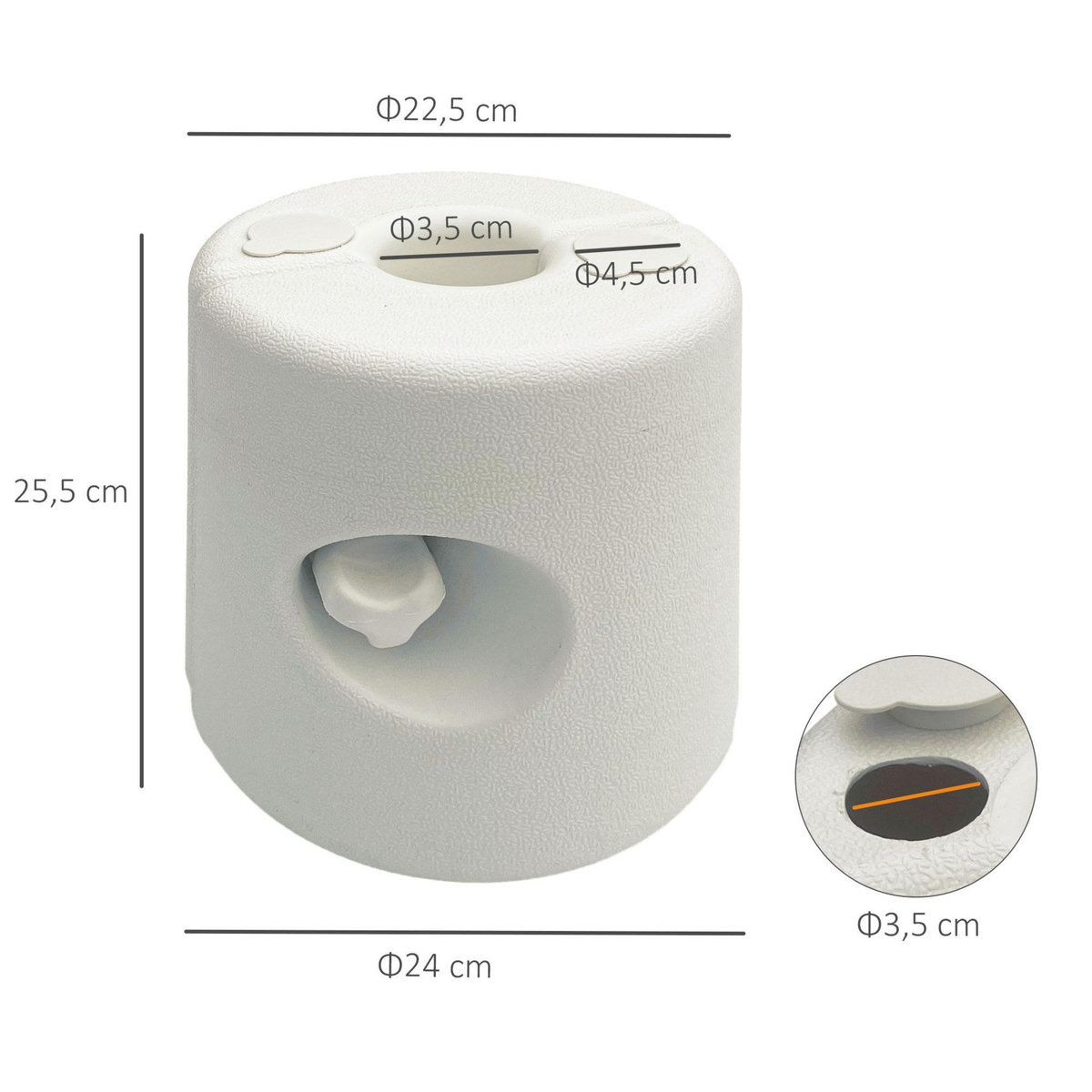 OUTSUNNY Lot de 4 poids de lestage cylindrique pour tonnelle barnum tente dim. Ø 22 / Ø 24 x 25H cm HDPE blanc
