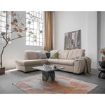 BEST MOBILIER Paul - canapé d'angle gauche - 5 places - convertible avec coffre et têtières - en tissu. Coloris disponibles : Marron