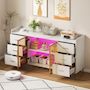 Voir la diapositive 5 : MERAX Buffet 2 porte(s) 6 tiroir(s) - 160 cm blanc led mdf