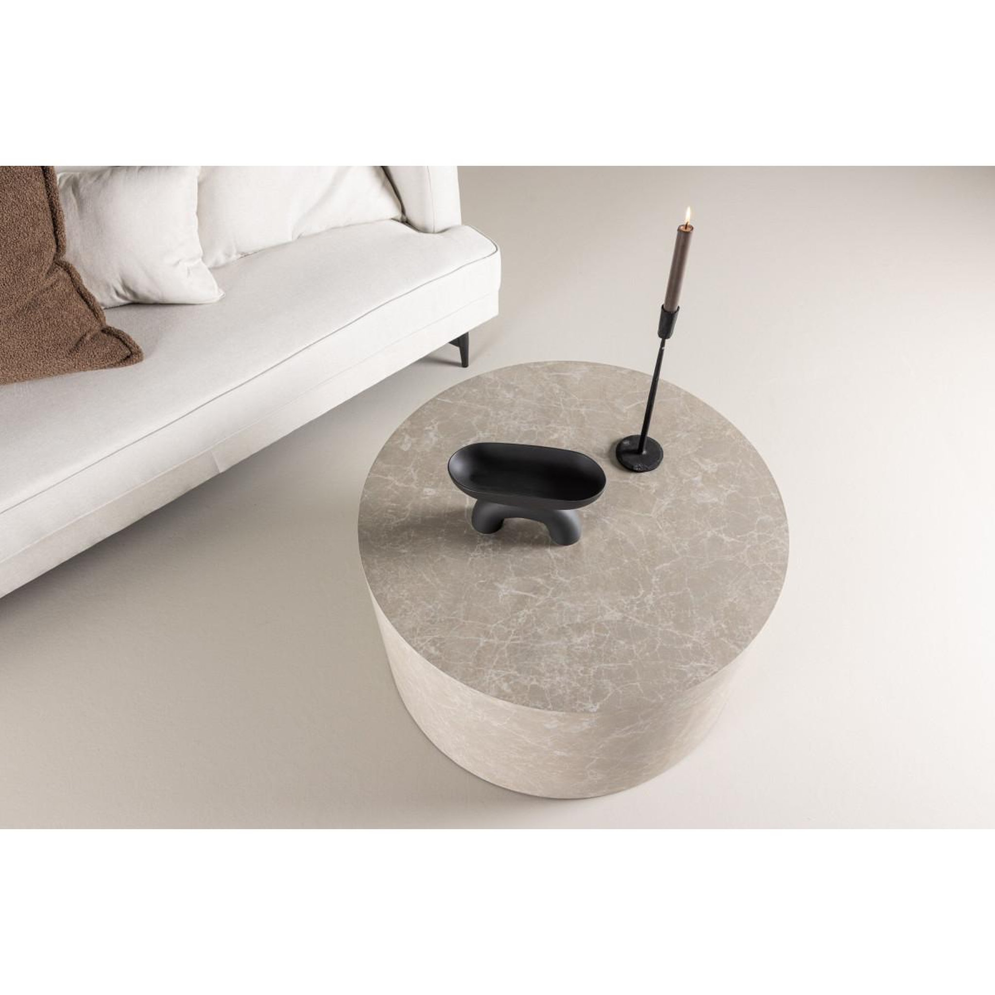 Voir la diapositive 5 : Paris Prix Table basse ronde  york  80cm beige