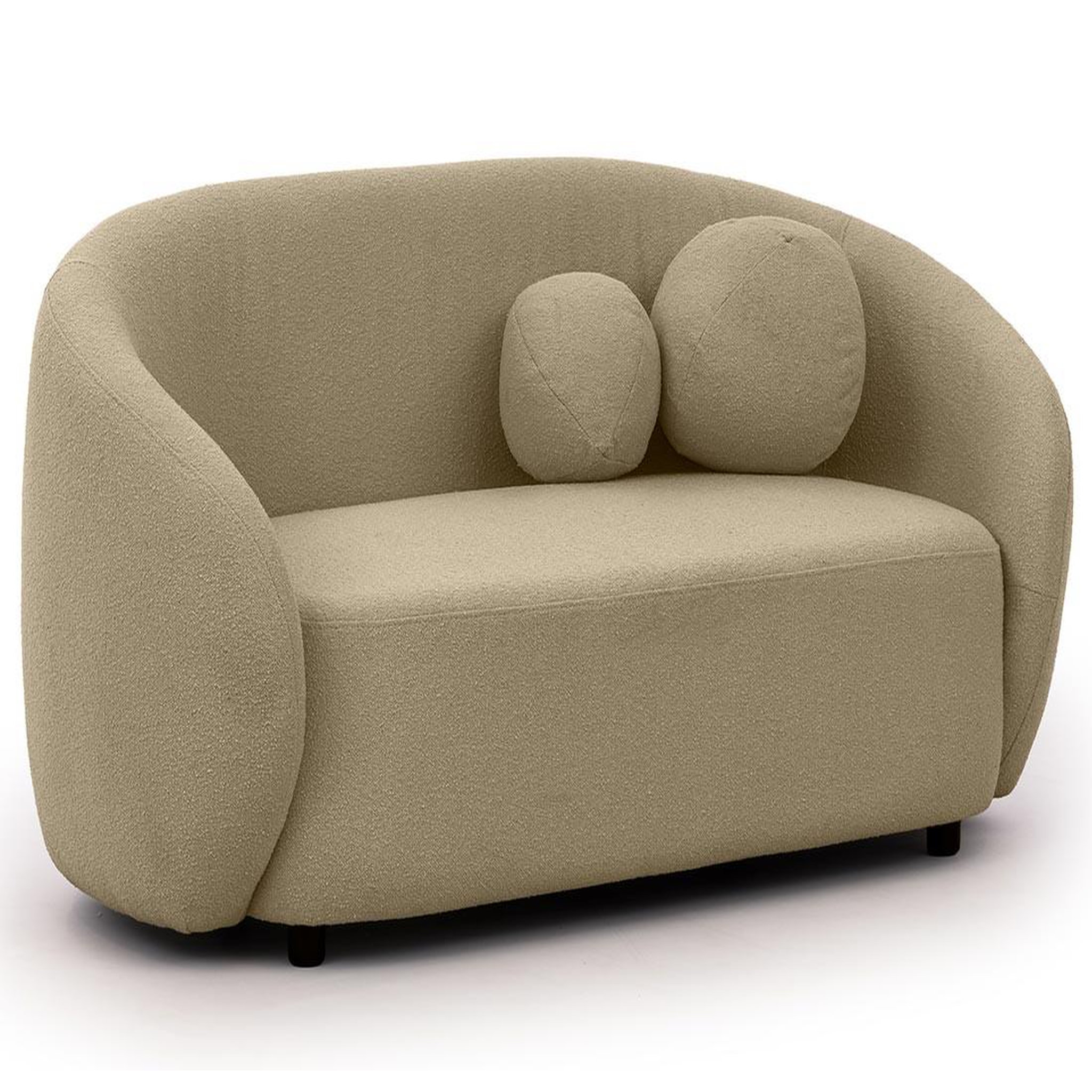 Voir la diapositive 1 : BEST MOBILIER Flore - canapé droit 2 places en tissu bouclette