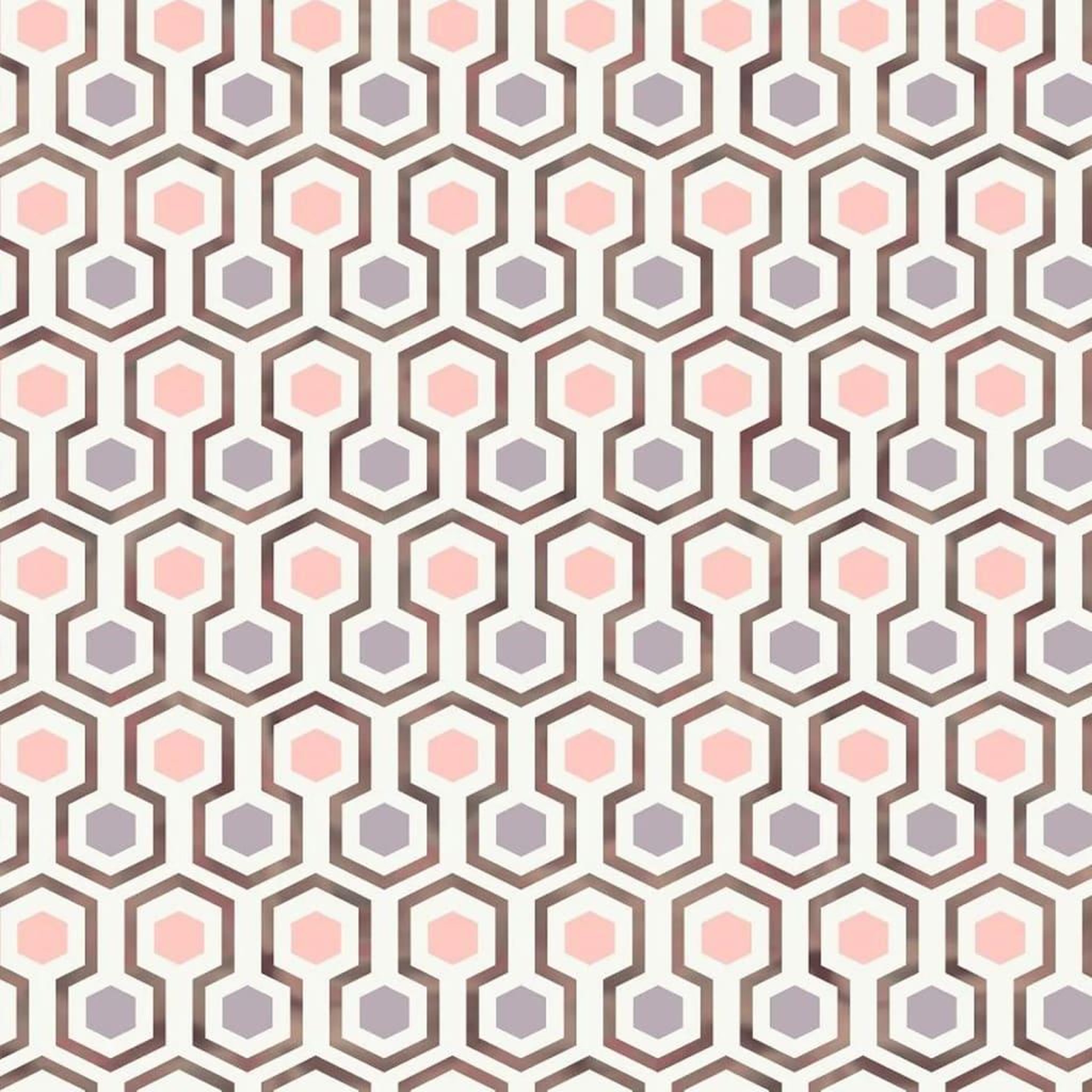 Voir la diapositive 2 : Noordwand Noordwand Papier peint Good Vibes Hexagon Pattern Rose et violet