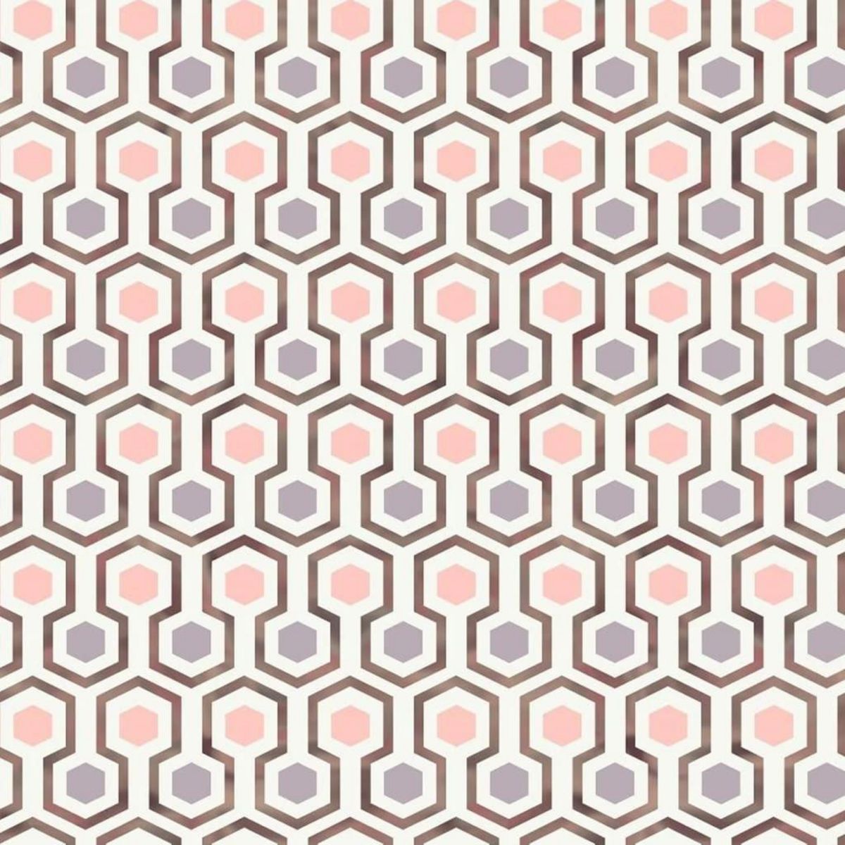 Noordwand Noordwand Papier peint Good Vibes Hexagon Pattern Rose et violet