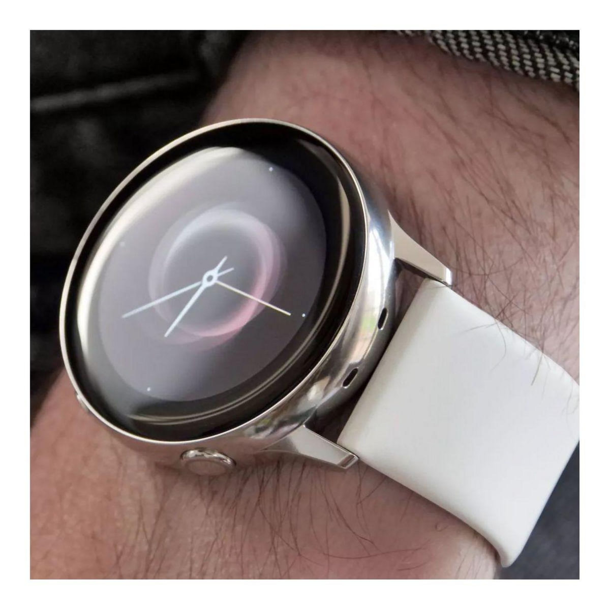 IBROZ Bracelet Samsung/Huawei SoftTouch 20mm blanc+rose