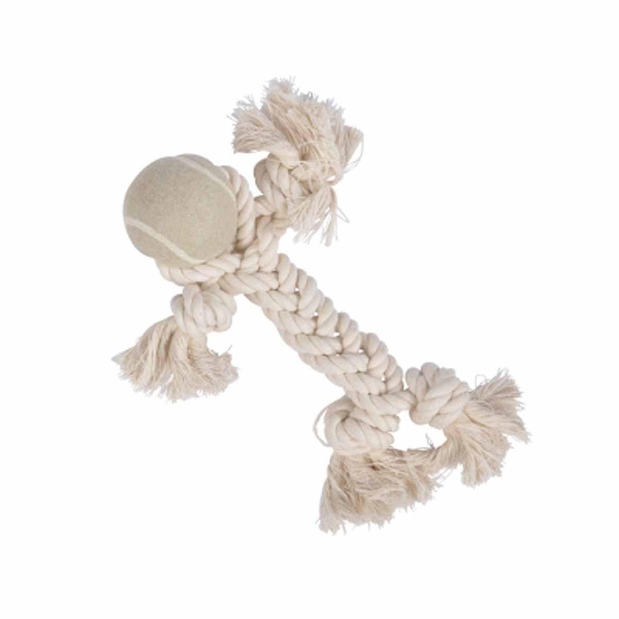 HOMEA Jouet bonhomme pour chien  slow life  25cm écru