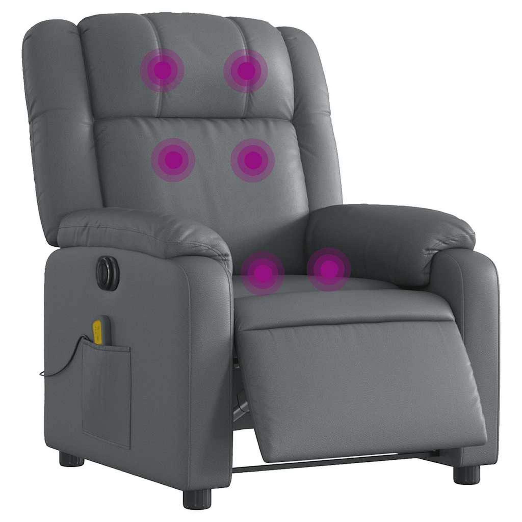 Voir la diapositive 3 : VIDAXL Fauteuil de massage inclinable electrique gris similicuir