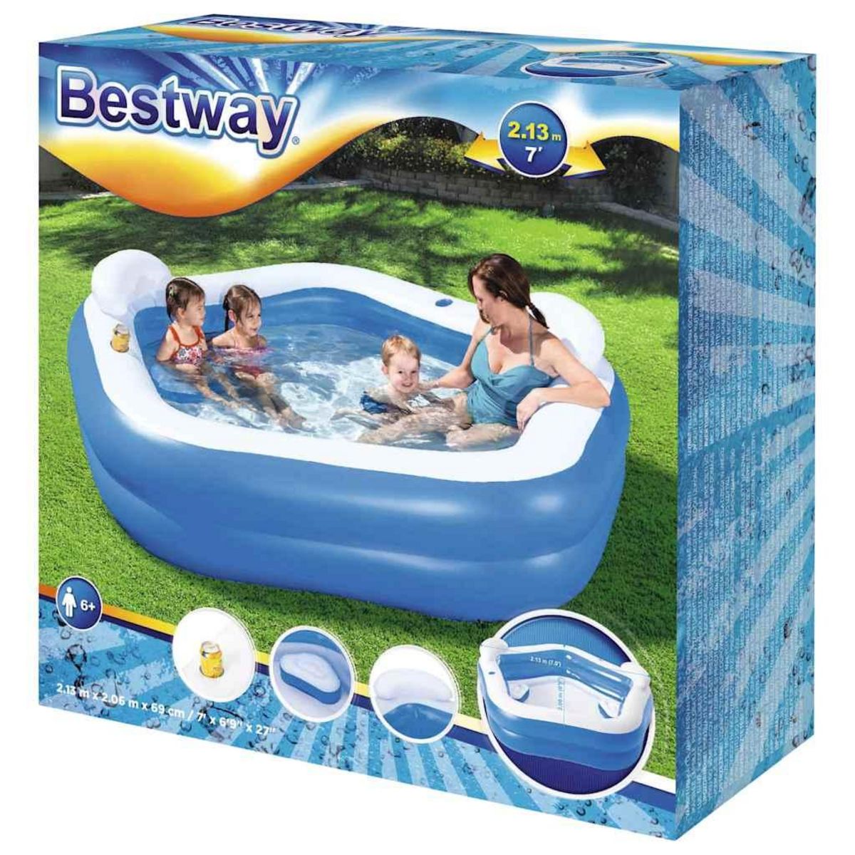 BESTWAY Bestway Piscine Family Fun 213x206x69 cm