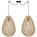 ATMOSPHERA Lampe Suspension 2 Têtes Déco  Etel  41cm Beige