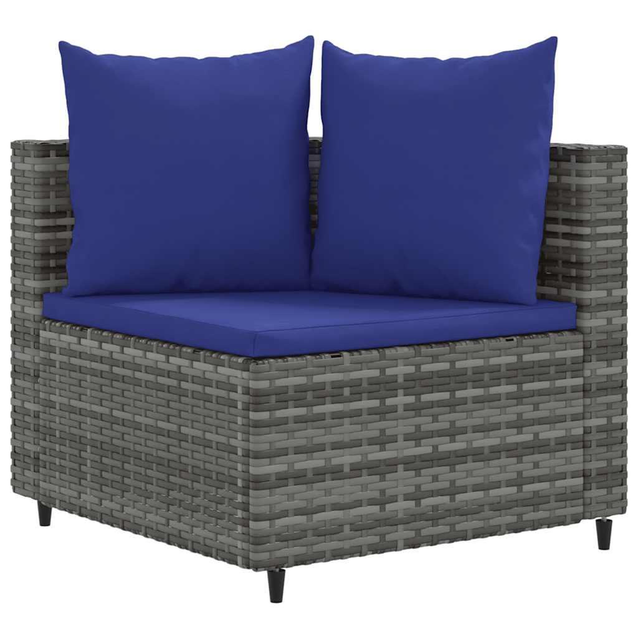 Voir la diapositive 3 : VIDAXL Salon de jardin 6 pcs avec coussins gris resine tressee