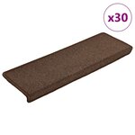 VIDAXL Tapis d'escalier 30 pcs 65x21x4 cm Marron