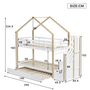 Voir la diapositive 3 : MERAX Lit superposé 90x200(90x190)cm bois et mdf coloris blanc+naturel