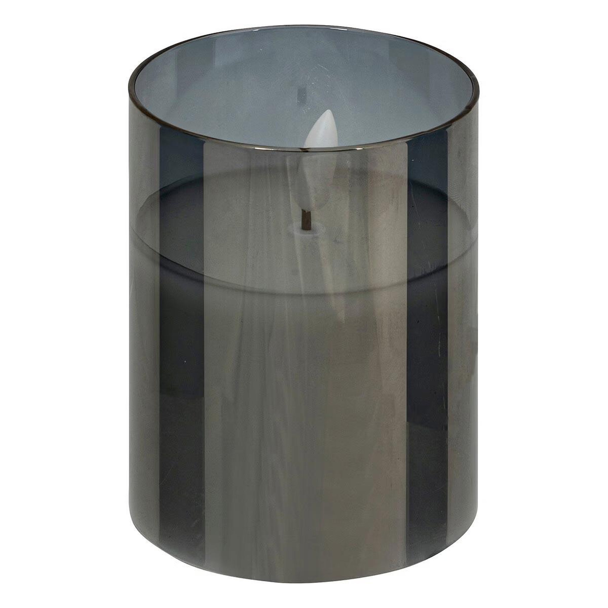 Voir la diapositive 4 : ATMOSPHERA Lot de 3 bougies led en verre  sena  15cm noir