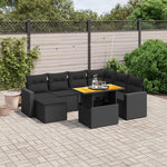 VIDAXL Salon de jardin 8 pcs avec coussins noir resine tressee