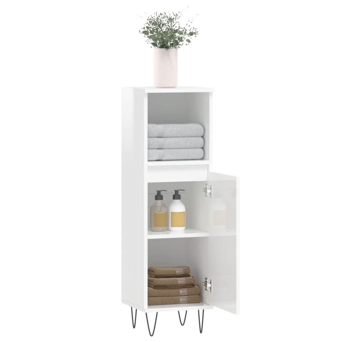 VIDAXL Armoire de salle de bain blanc brillant 30x30x100 cm