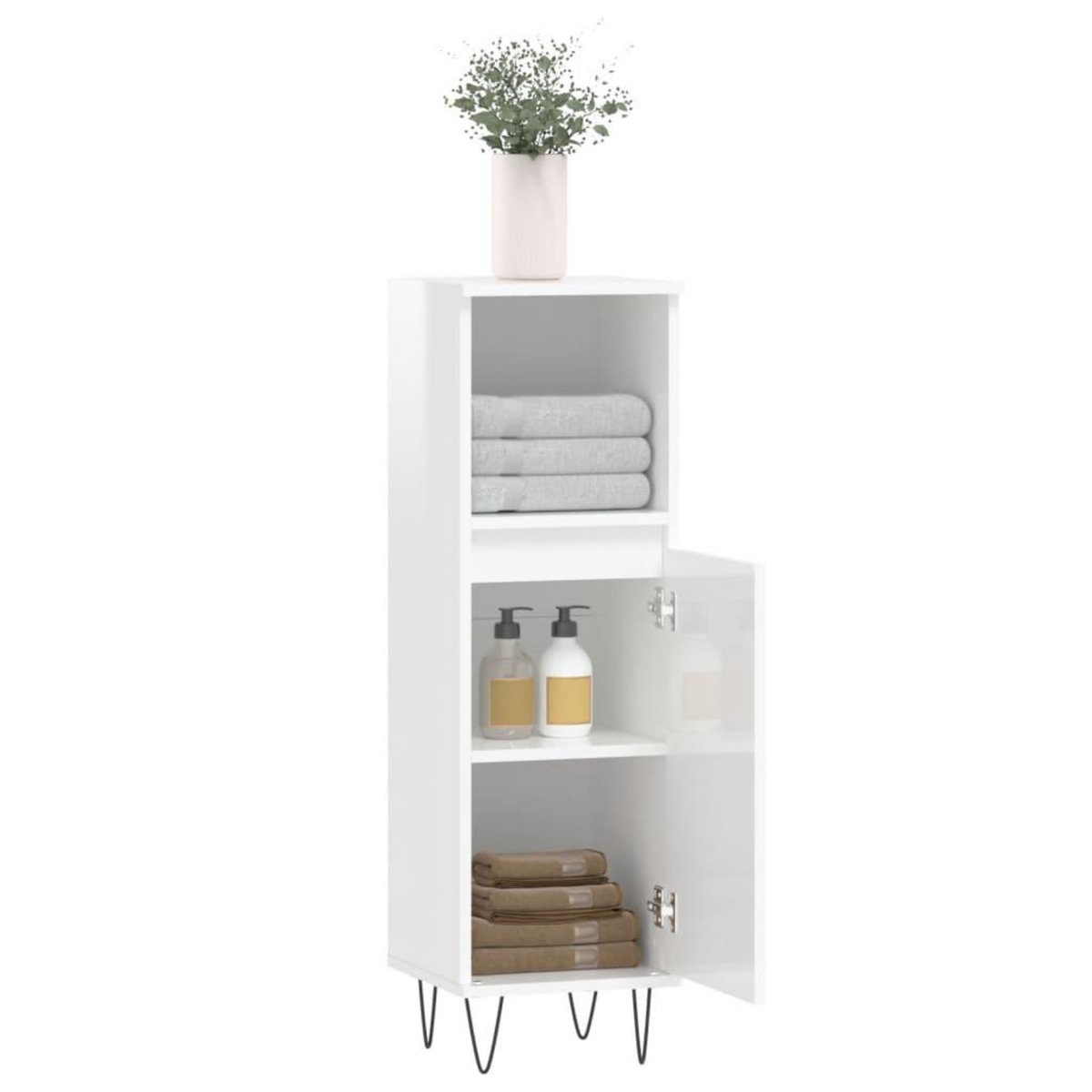 VIDAXL Armoire de salle de bain blanc brillant 30x30x100 cm
