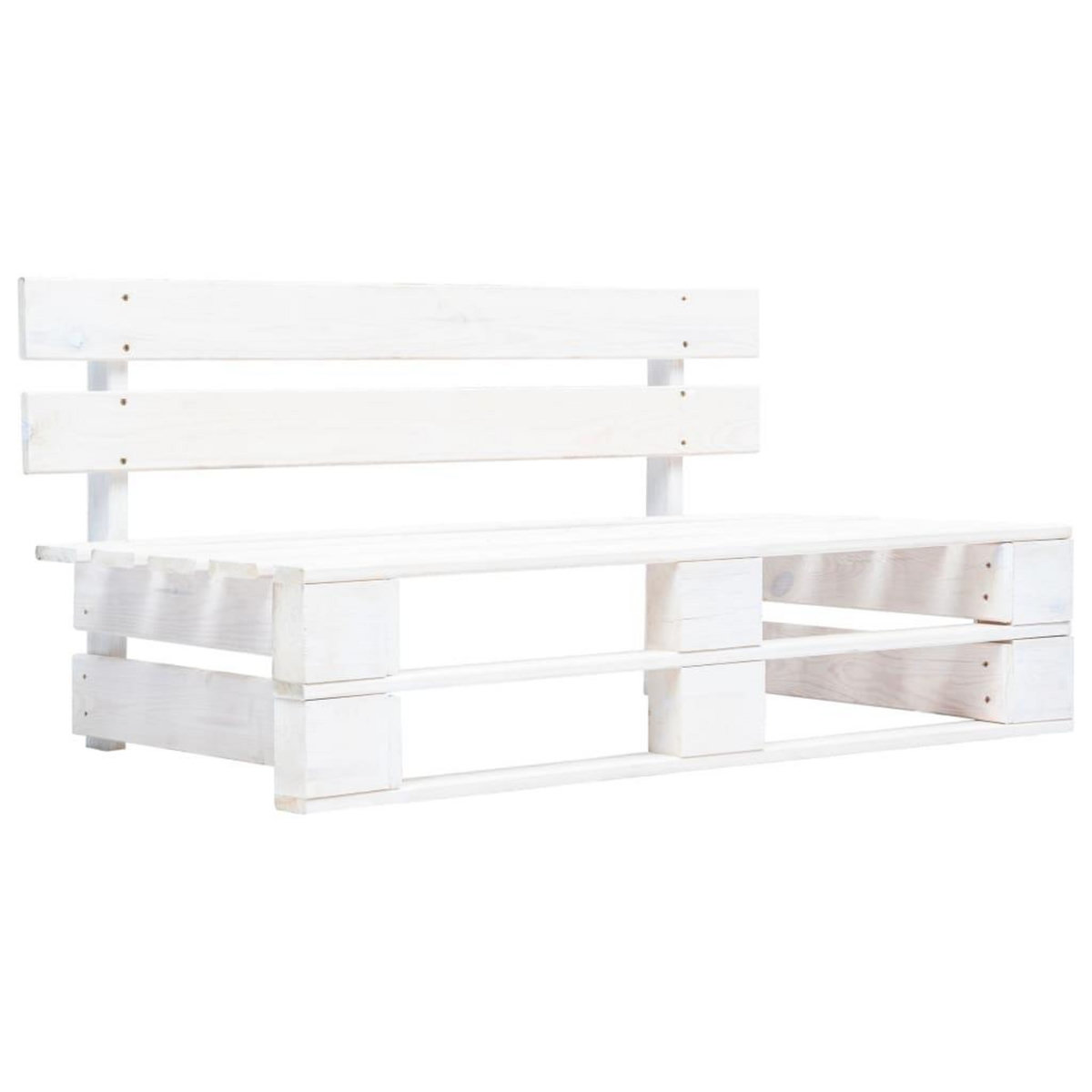 VIDAXL Canape central palette de jardin Blanc Bois de pin impregne
