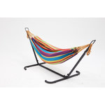 CONCEPT USINE Hamac sur pied 2,6 m avec toile en tissu multicolore COPACABANA