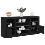 VIDAXL Buffet avec lumieres LED noir 142,5x37x67 cm