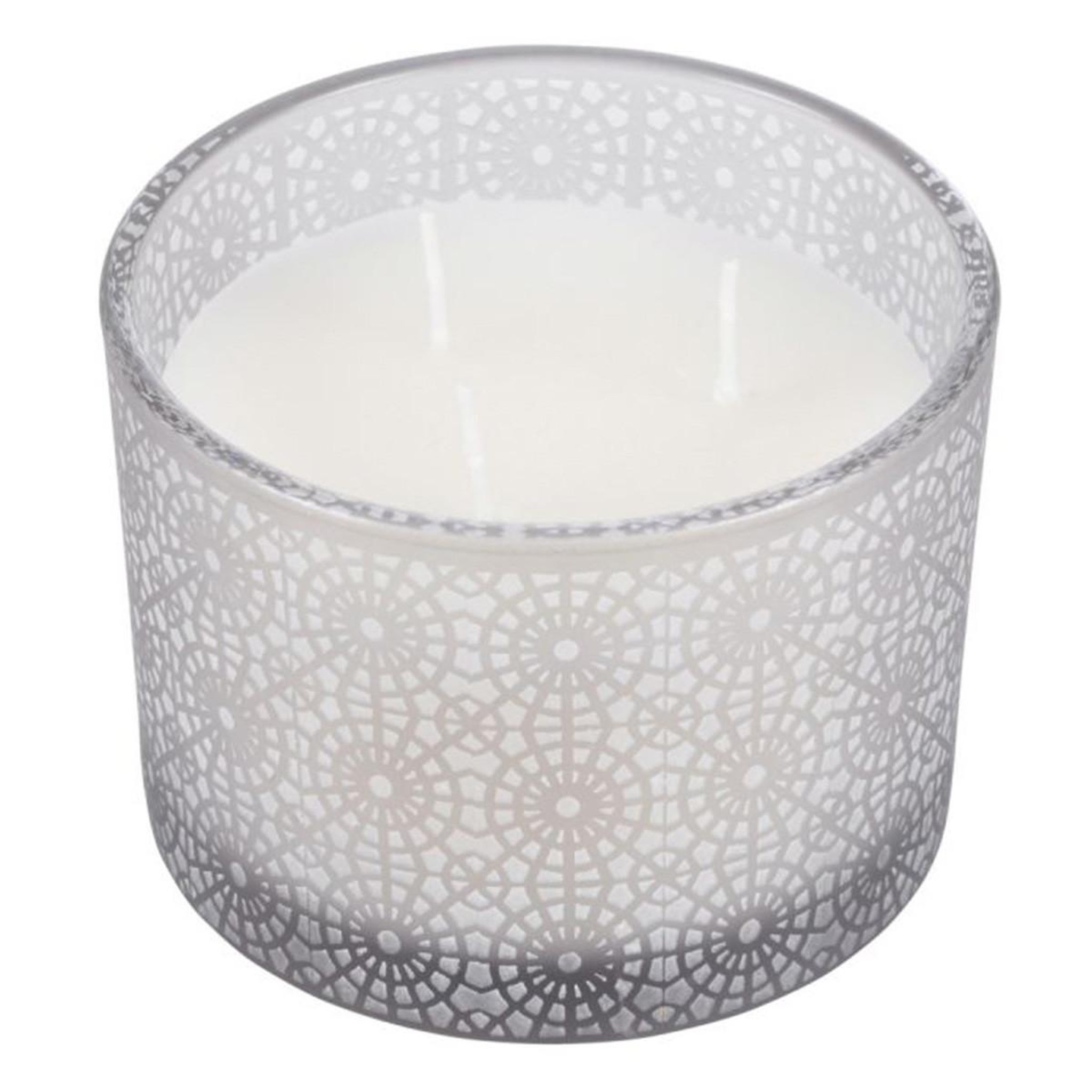 Douceur d'Intérieur Bougie parfumée 3 mèches  graphic ethnic  11cm gris clair