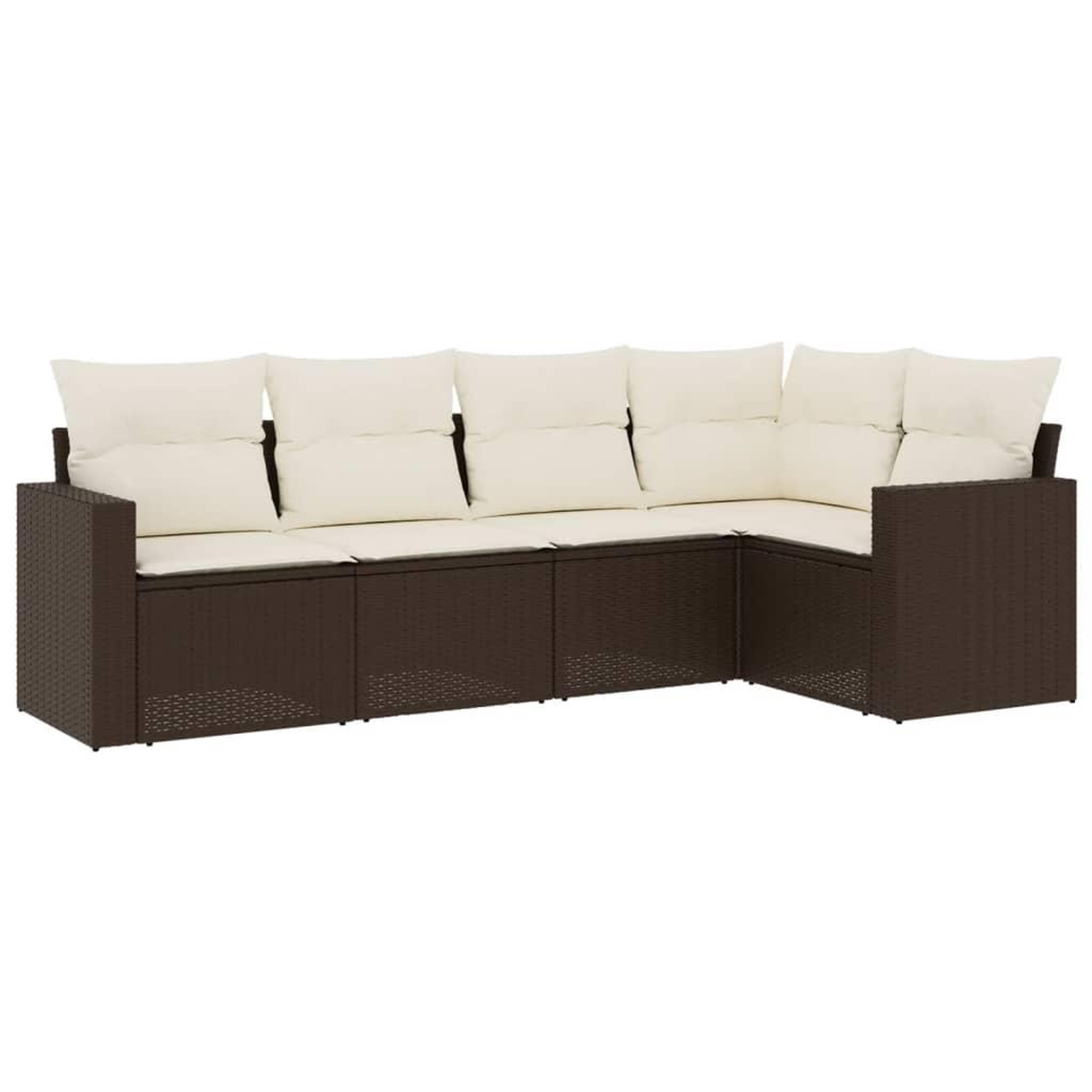 Voir la diapositive 2 : VIDAXL Salon de jardin avec coussins 5 pcs marron resine tressee