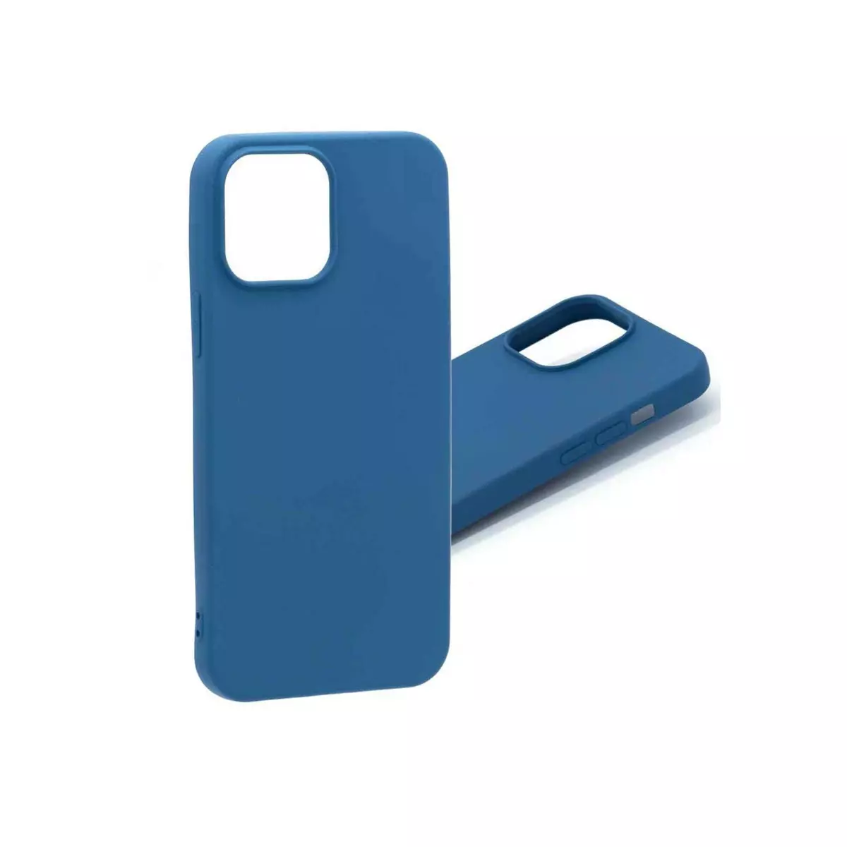 amahousse Coque souple bleue iPhone 13 Pro Max silicone toucher soft