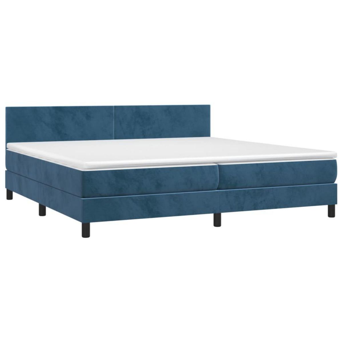 VIDAXL Sommier a lattes de lit et matelas Bleu fonce 200x200cm Velours