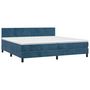 Voir la diapositive 3 : VIDAXL Sommier a lattes de lit et matelas Bleu fonce 200x200cm Velours