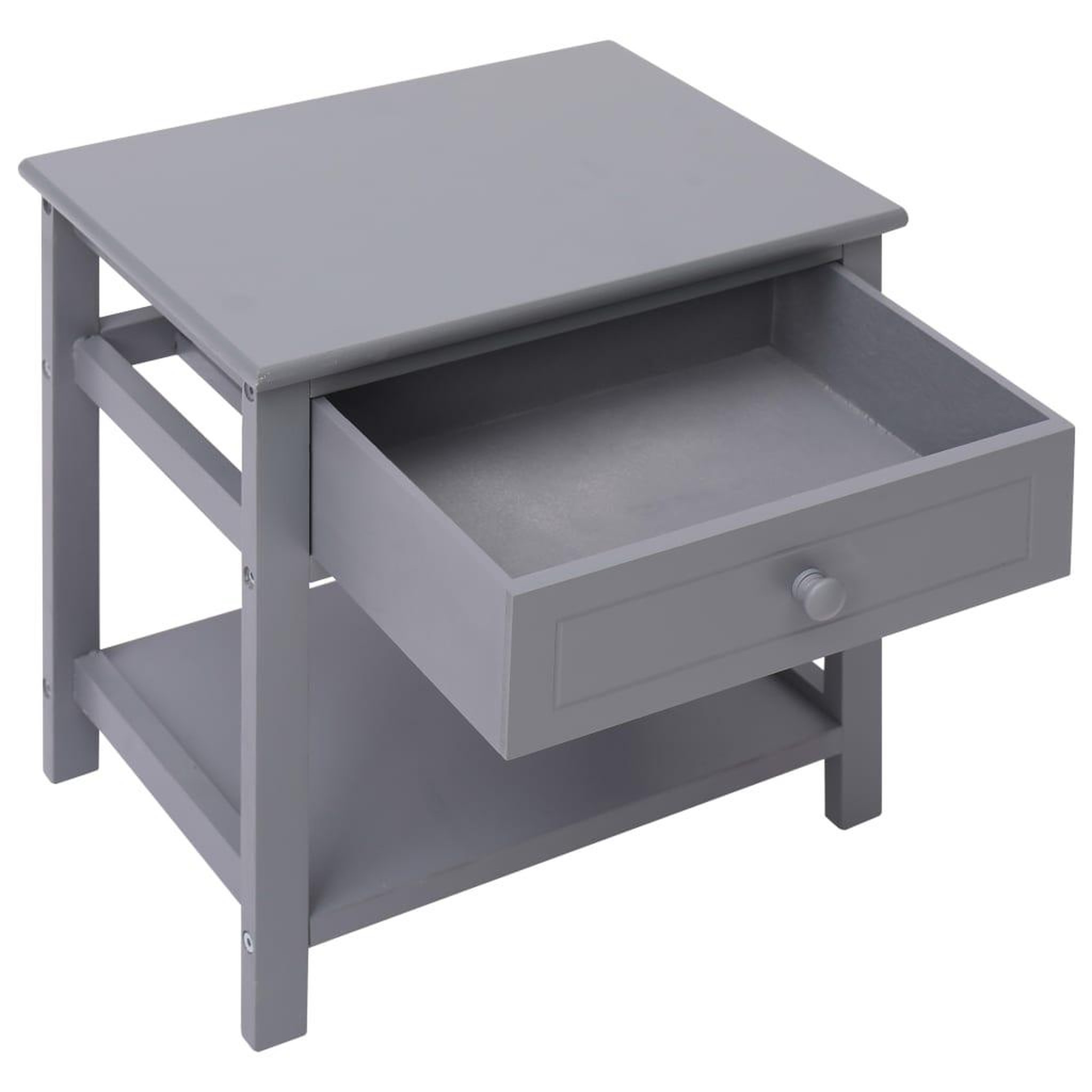 Voir la diapositive 2 : VIDAXL Table de chevet Gris 40x29x42 cm Bois de Paulownia