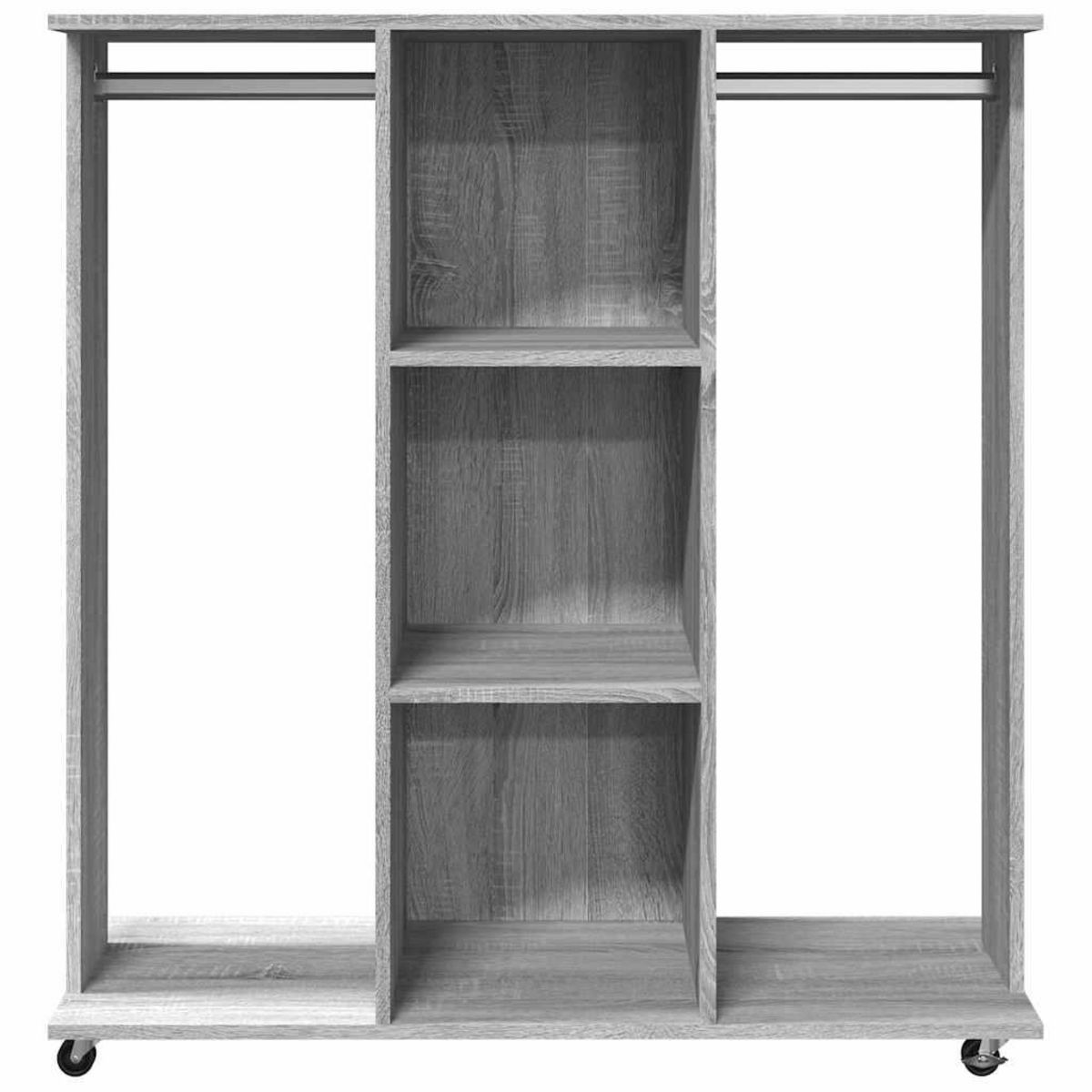 VIDAXL Garde-robe avec roues sonoma gris 102x38x110 cm bois ingenierie