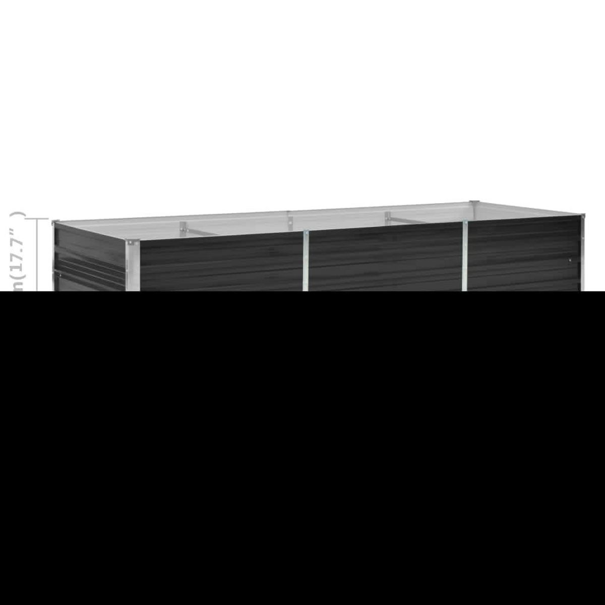 VIDAXL Lit sureleve de jardin Anthracite 240x80x45 cm Acier galvanise