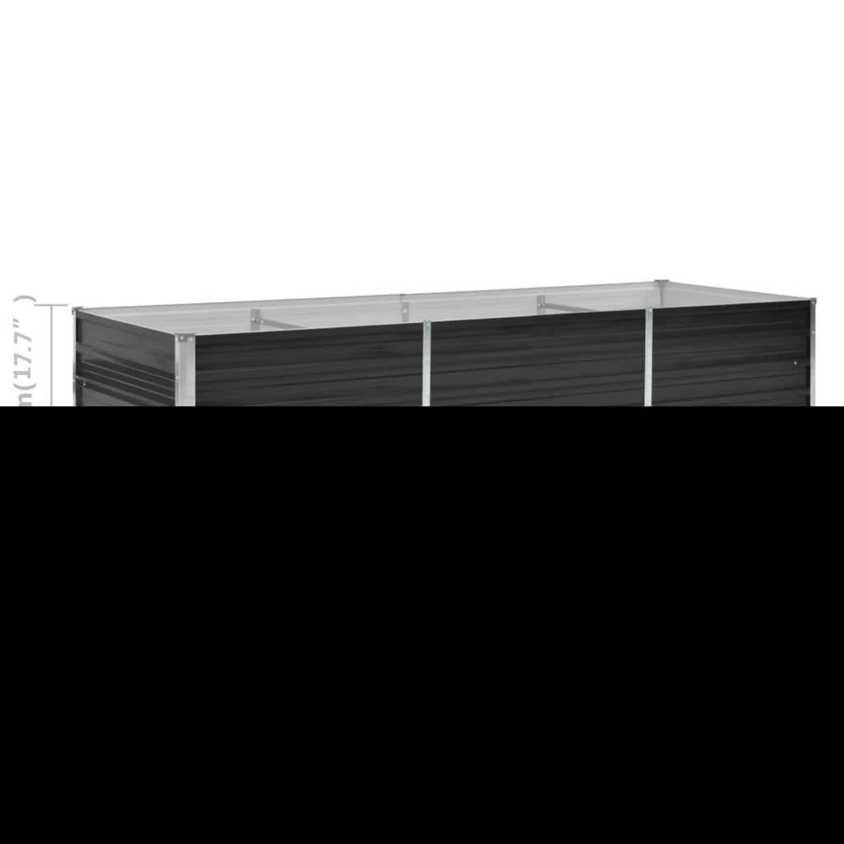 VIDAXL Lit sureleve de jardin Anthracite 240x80x45 cm Acier galvanise
