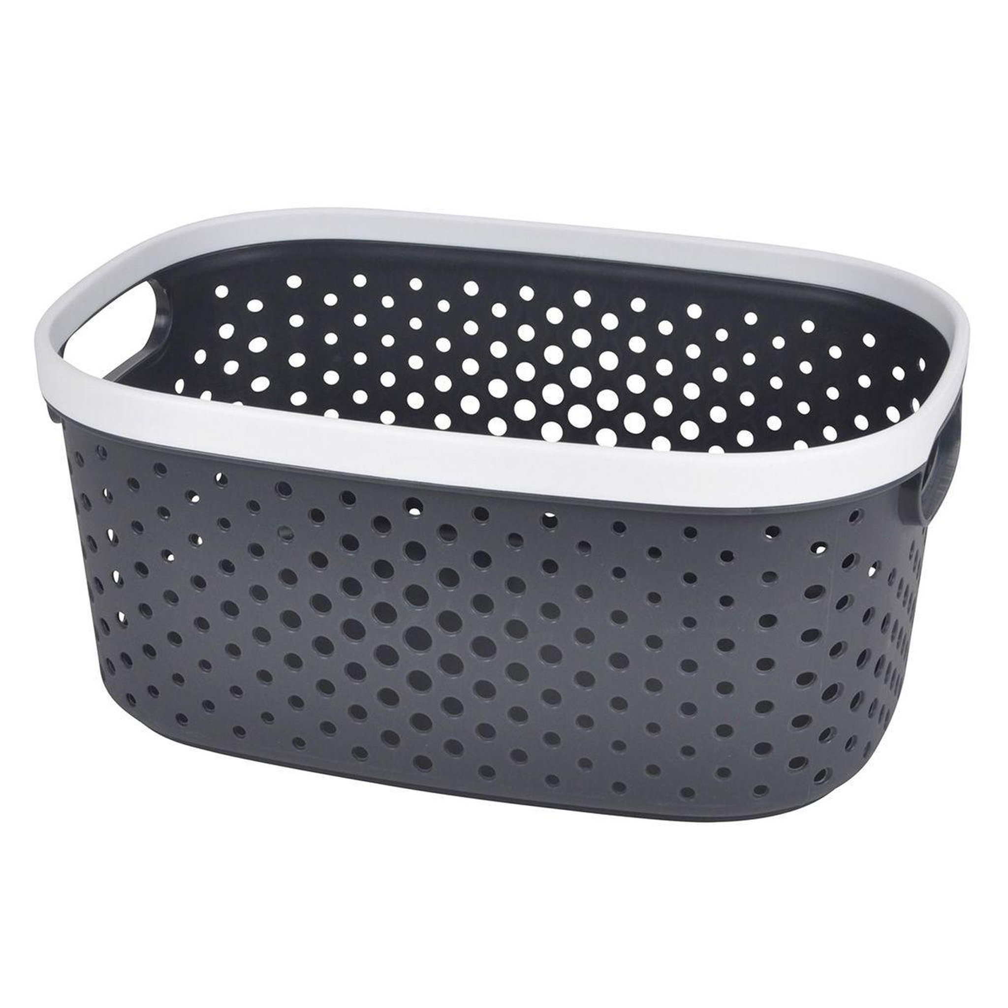 HOMEA Panière à linge  ajourée  15l anthracite