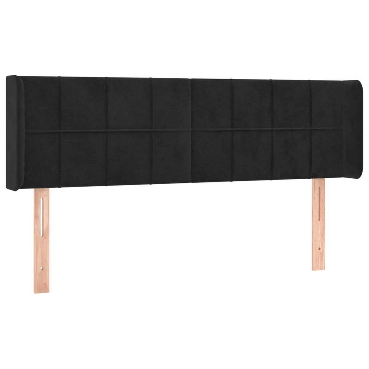 VIDAXL Tete de lit avec oreilles Noir 147x16x78/88 cm Velours