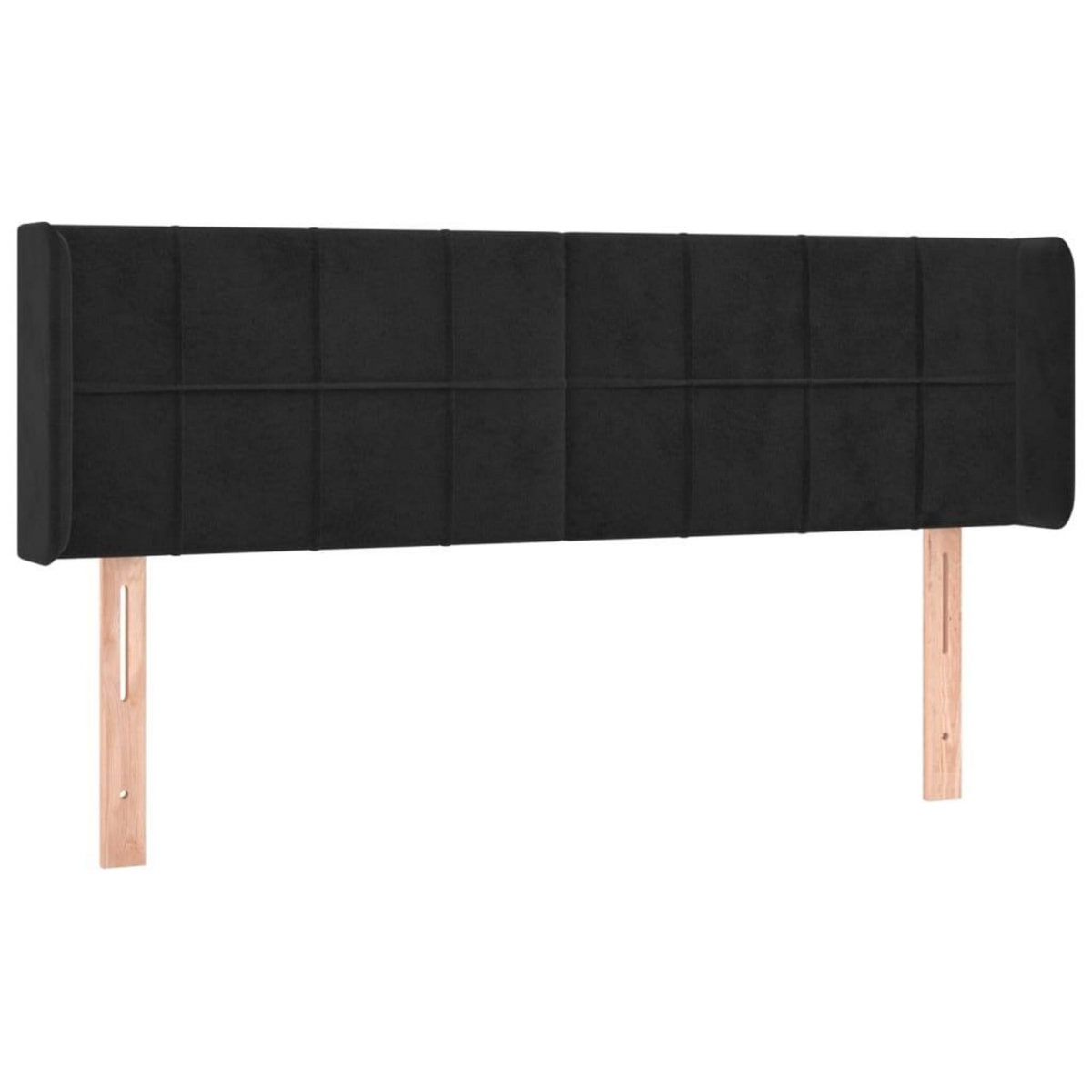 VIDAXL Tete de lit avec oreilles Noir 147x16x78/88 cm Velours