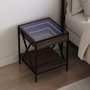 Voir la diapositive 1 : VIDAXL Table de chevet avec LED infini chene marron 40x40x49 cm
