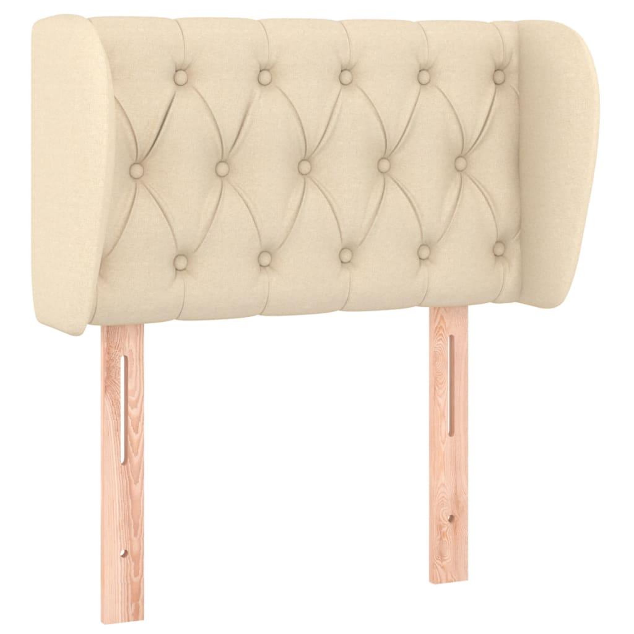 Voir la diapositive 2 : VIDAXL Tete de lit avec oreilles Creme 83x23x78/88 cm Tissu