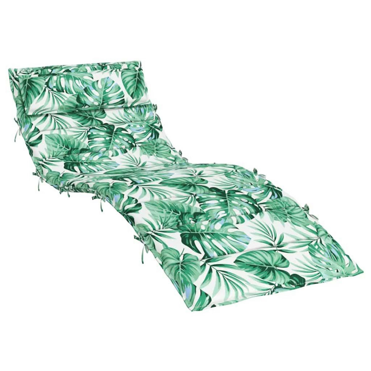 VIDAXL Coussin de chaise longue motif de feuilles 180x60x3 cm