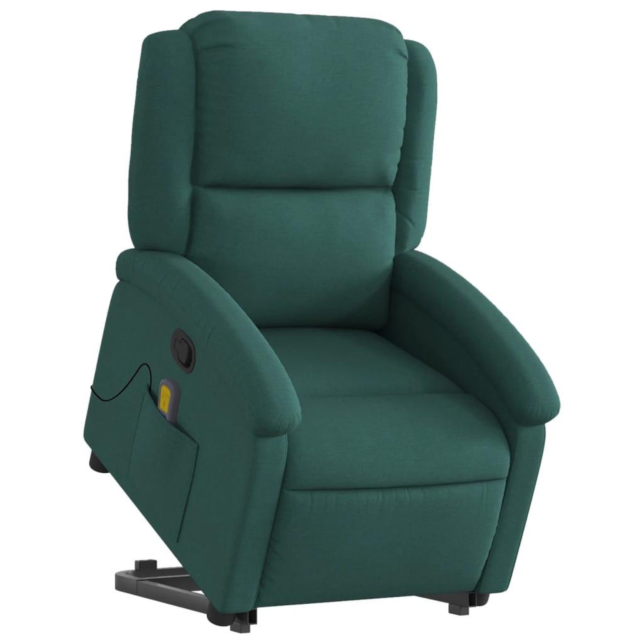 Voir la diapositive 3 : VIDAXL Fauteuil inclinable de massage Vert fonce Tissu