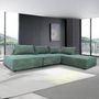 Voir la diapositive 4 : CONCEPT USINE Canapé d'angle modulable 4 places en velours texturé vert STAVA