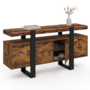 Voir la diapositive 4 : ID MARKET Buffet 160 cm PHOENIX XXL 4 portes bois effet vieilli et noir