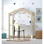 Voir la diapositive 2 : Bureau cabane enfant YOYO naturel et blanc 