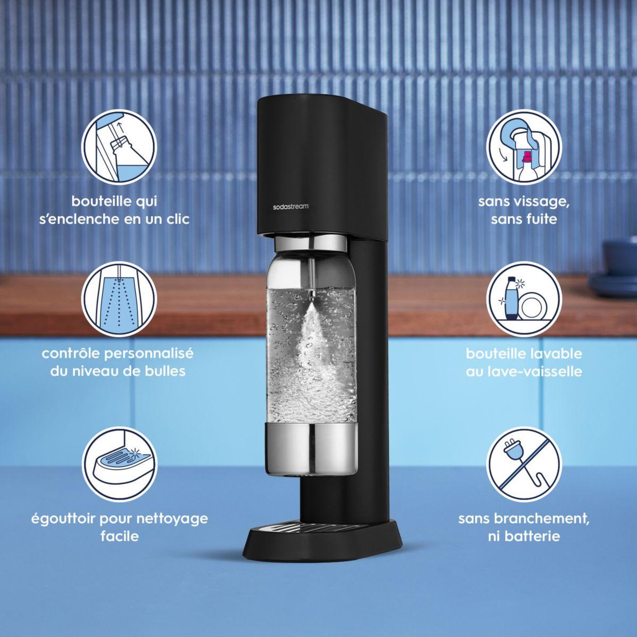 Voir la diapositive 4 : SODASTREAM Machine à soda ENSO noire